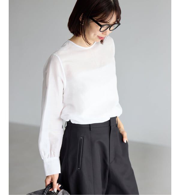 IENA「《新色/WEB限定/追加2》ラミーリヨセルノーカラーブラウス」|シャツ・ブラウス|