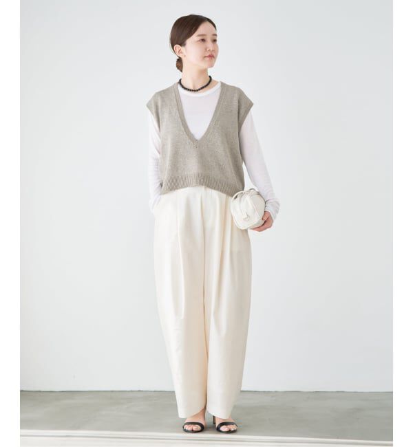 IENA「ウォッシャブル リネンミックスコクーンスラックス」|スラックス|