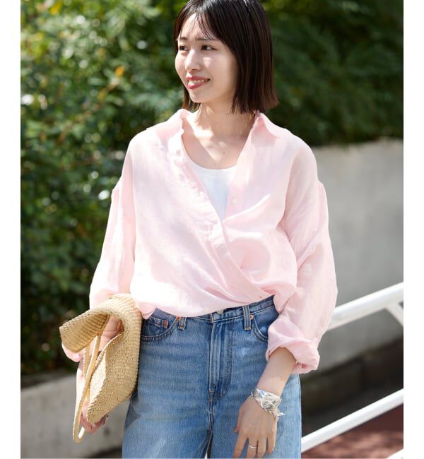 SLOBE IENA「《予約》リネンコットンカシュクールシャツ」|シャツ・ブラウス|