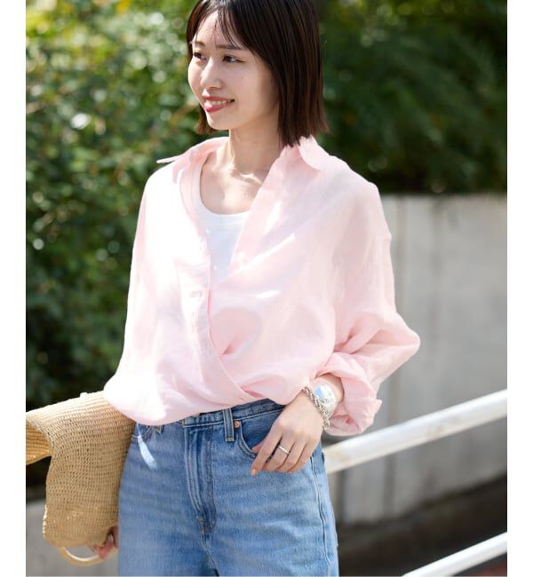 SLOBE IENA「《予約》リネンコットンカシュクールシャツ」|シャツ・ブラウス|