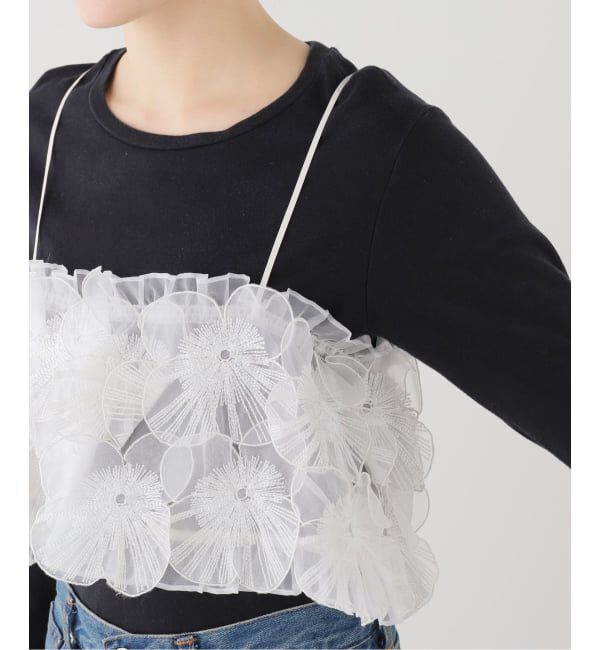 IENA LA BOUCLE「IENA LA BOUCLE フラワーモチーフオーガンジーキャミ」|キャミソール|