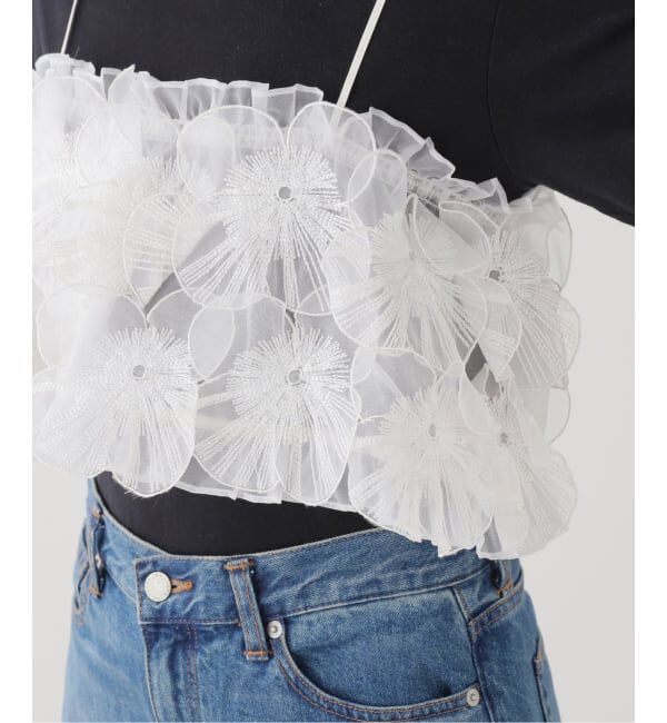 IENA LA BOUCLE「IENA LA BOUCLE フラワーモチーフオーガンジーキャミ」|キャミソール|