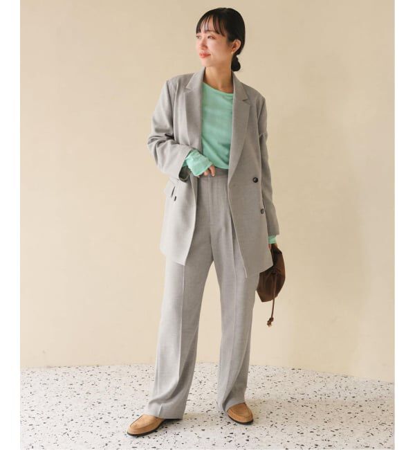 SLOBE IENA「《セットアップ対応可/追加3》ウォッシャブルツイルダブルジャケット」|テーラードジャケット|