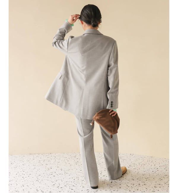 SLOBE IENA「《セットアップ対応可/追加3》ウォッシャブルツイルダブルジャケット」|テーラードジャケット|