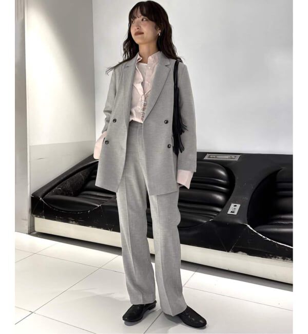 SLOBE IENA「《セットアップ対応可/追加3》ウォッシャブルツイルダブルジャケット」|テーラードジャケット|