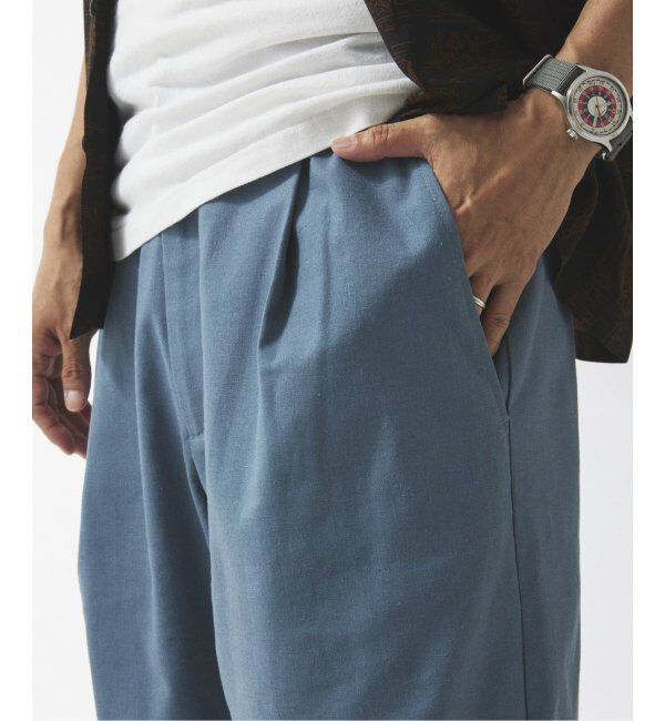 JOURNAL STANDARD relume「リネンブレンド 1タック &rdquo;レイジー&rdquo; パンツ」|スラックス|ブルー A