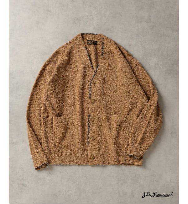 J.S.Homestead「J.S.Homestead / ハンド ステッチ ビアード カーディガン」|カーディガン|キャメル