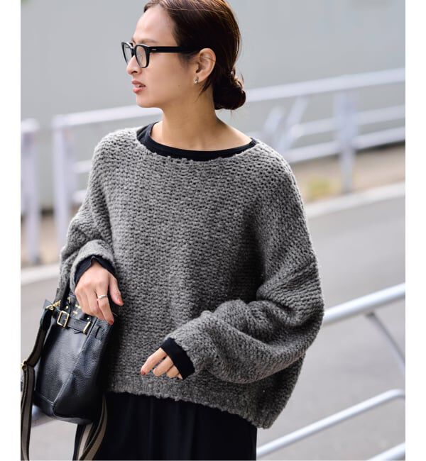 FRAMeWORK「イタリアヤーン furry ニット」|ニット・セーター|グレーB