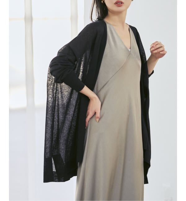 NOBLE「《WEB限定追加予約》18Gシアーカーディガン」|カーディガン|ブラック