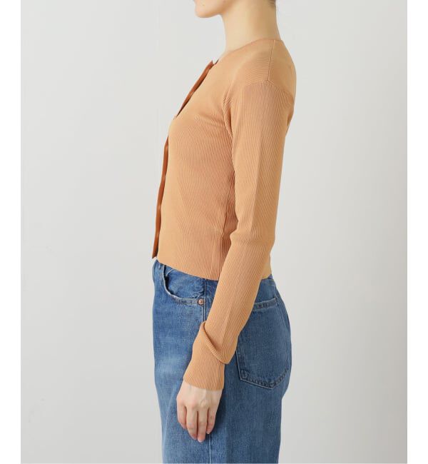 Spick and Span「Vis/PE リブクルーネックカーディガン」|カーディガン|