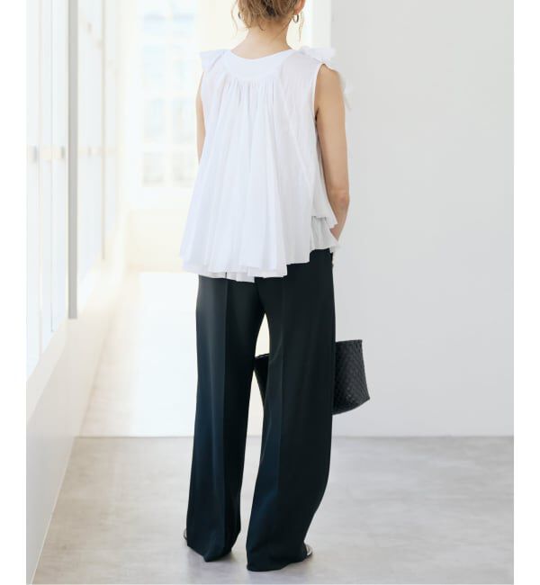 Spick and Span「《予約》AAYUSHI / アユーシ レイヤードラッフル ブラウス」|シャツ・ブラウス|