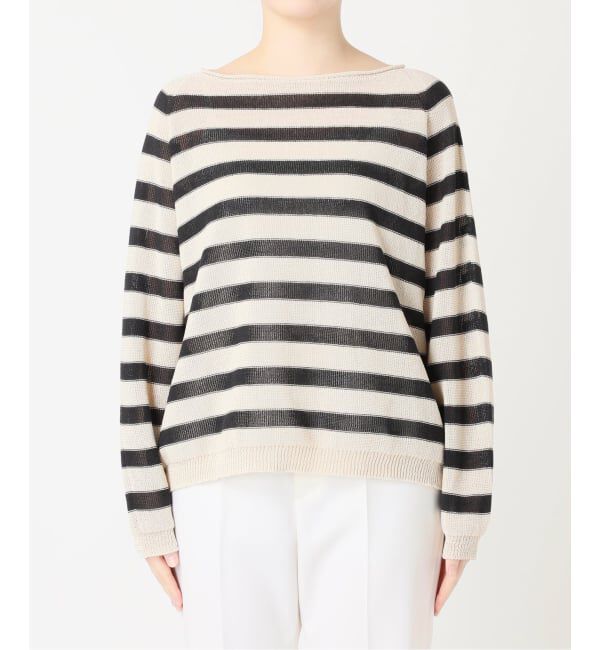 NOBLE「《WEB限定追加予約2》ペーパーヤーン裏天竺プルオーバー」|ニット・セーター|