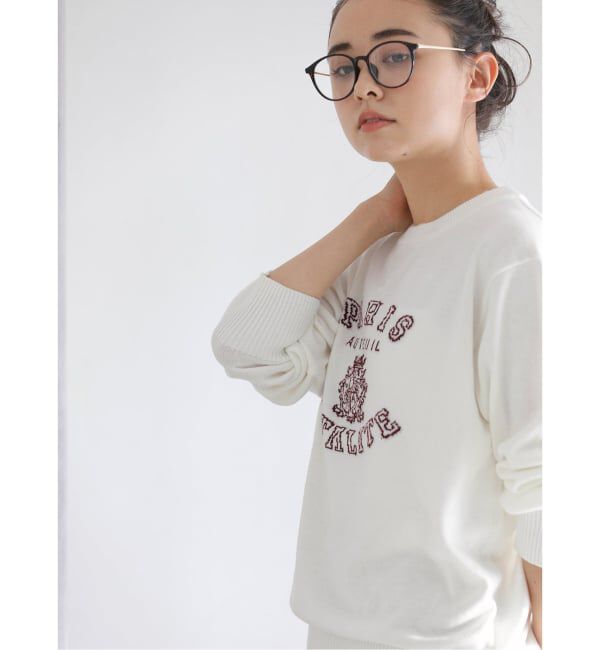  「【洗える】インターシャロゴニット」|ニット・セーター|