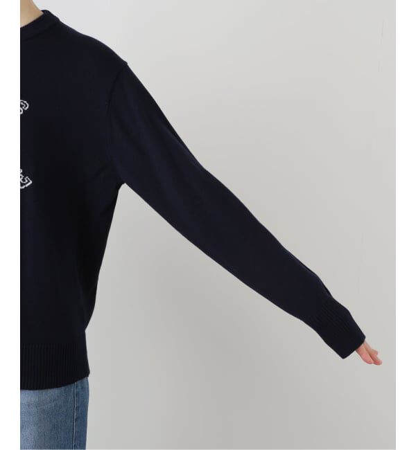  「【洗える】インターシャロゴニット」|ニット・セーター|