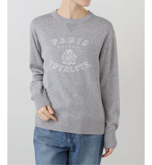  「【洗える】インターシャロゴニット」|ニット・セーター|