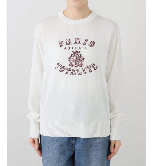  「【洗える】インターシャロゴニット」|ニット・セーター|