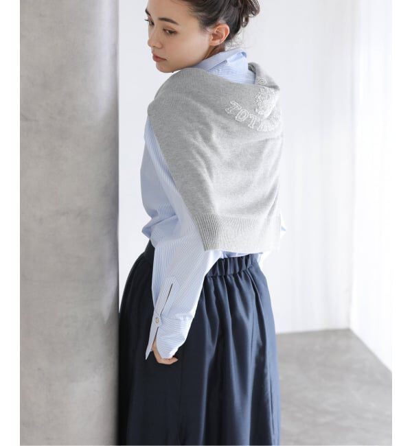  「【洗える】インターシャロゴニット」|ニット・セーター|