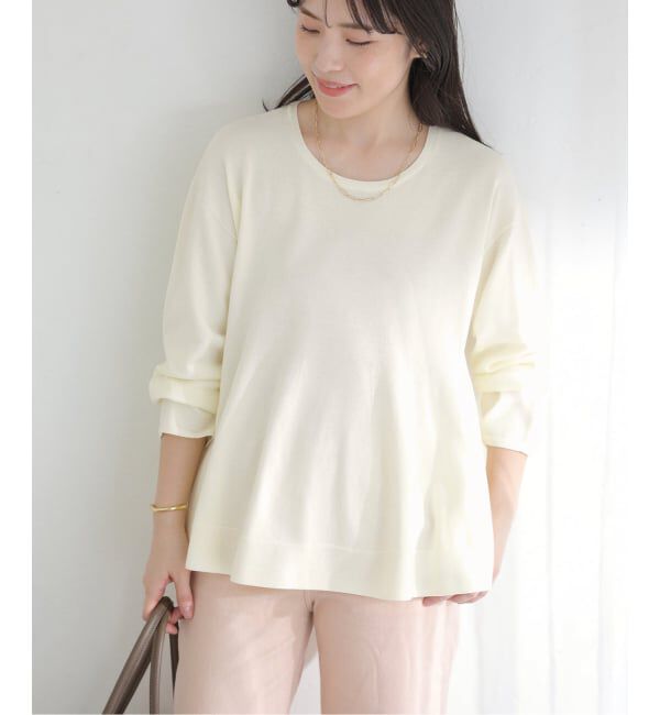  「【洗える】ペプラムニット」|ニット・セーター|ホワイト