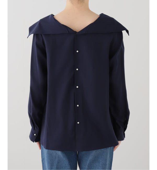  「【洗える】ロールカラーブラウス」|シャツ・ブラウス|