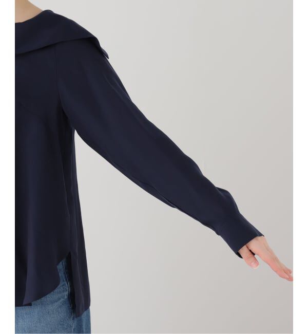  「【洗える】ロールカラーブラウス」|シャツ・ブラウス|