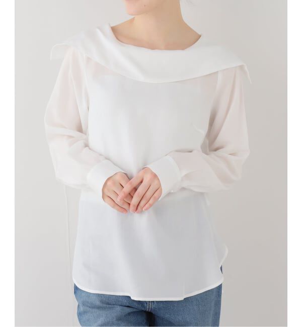  「【洗える】ロールカラーブラウス」|シャツ・ブラウス|