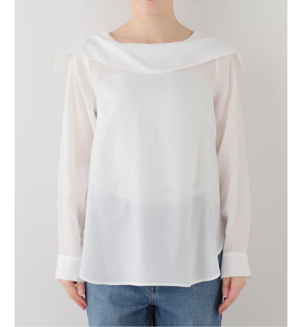  「【洗える】ロールカラーブラウス」|シャツ・ブラウス|