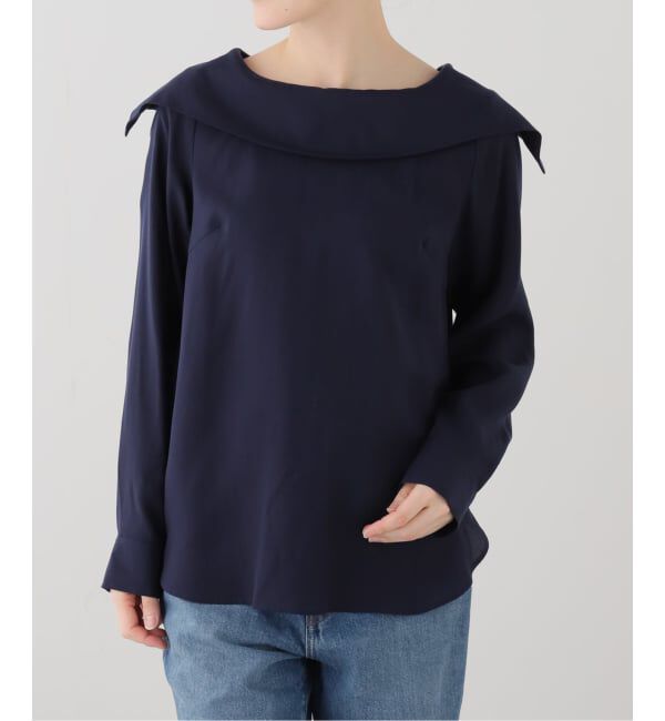  「【洗える】ロールカラーブラウス」|シャツ・ブラウス|