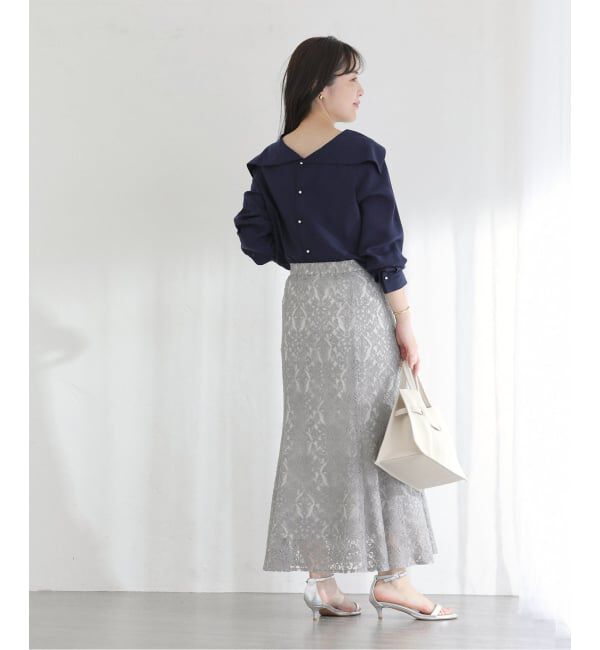  「【洗える】ロールカラーブラウス」|シャツ・ブラウス|