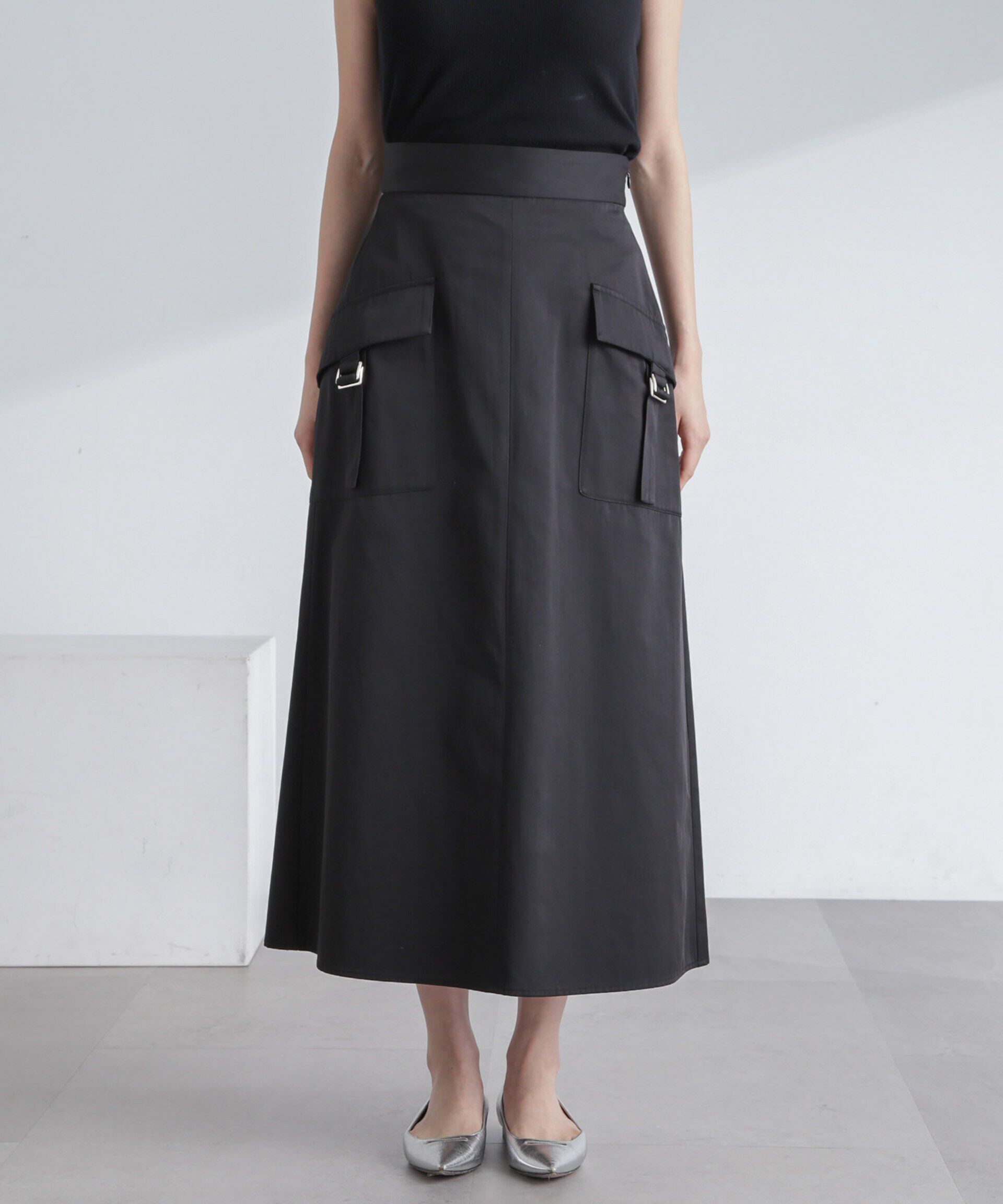 nano･universe「フラップポケットフレアスカート」|スカート|