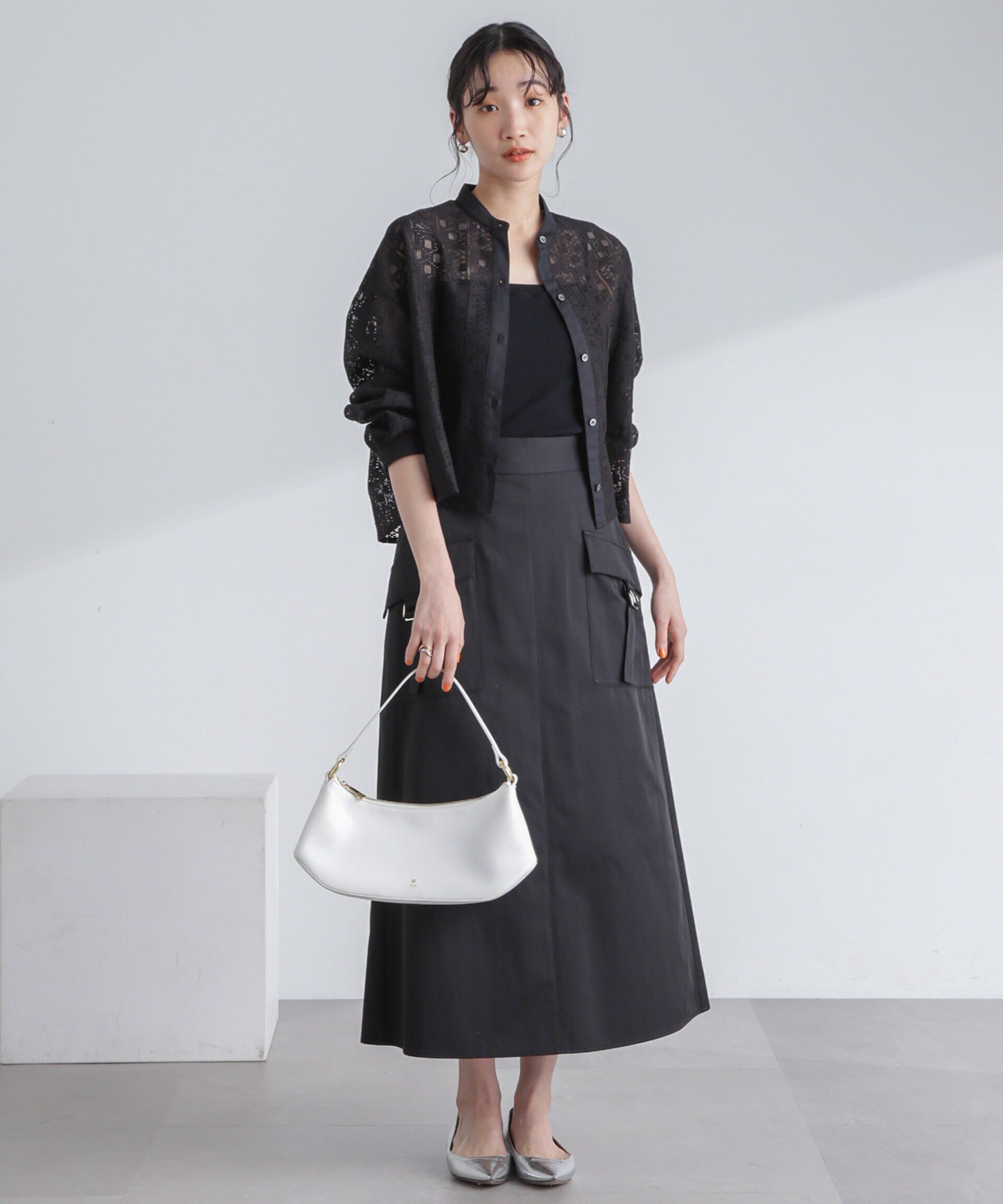 nano･universe「フラップポケットフレアスカート」|スカート|