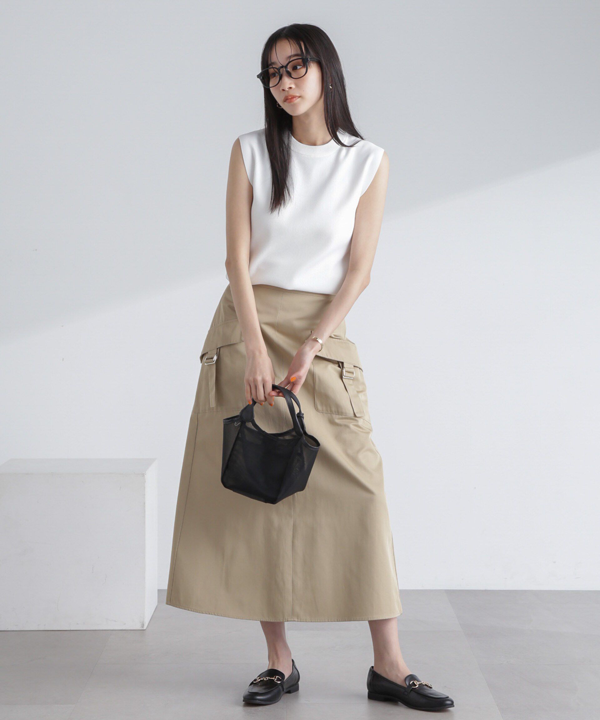 nano･universe「フラップポケットフレアスカート」|スカート|