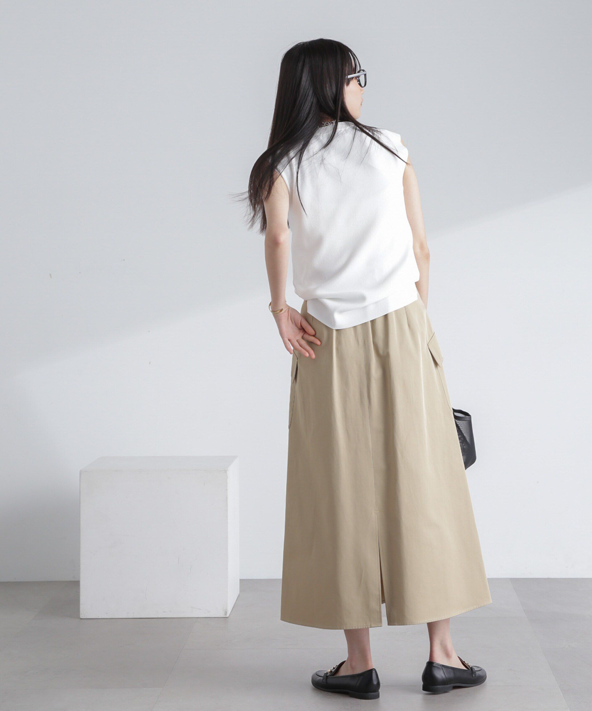 nano･universe「フラップポケットフレアスカート」|スカート|