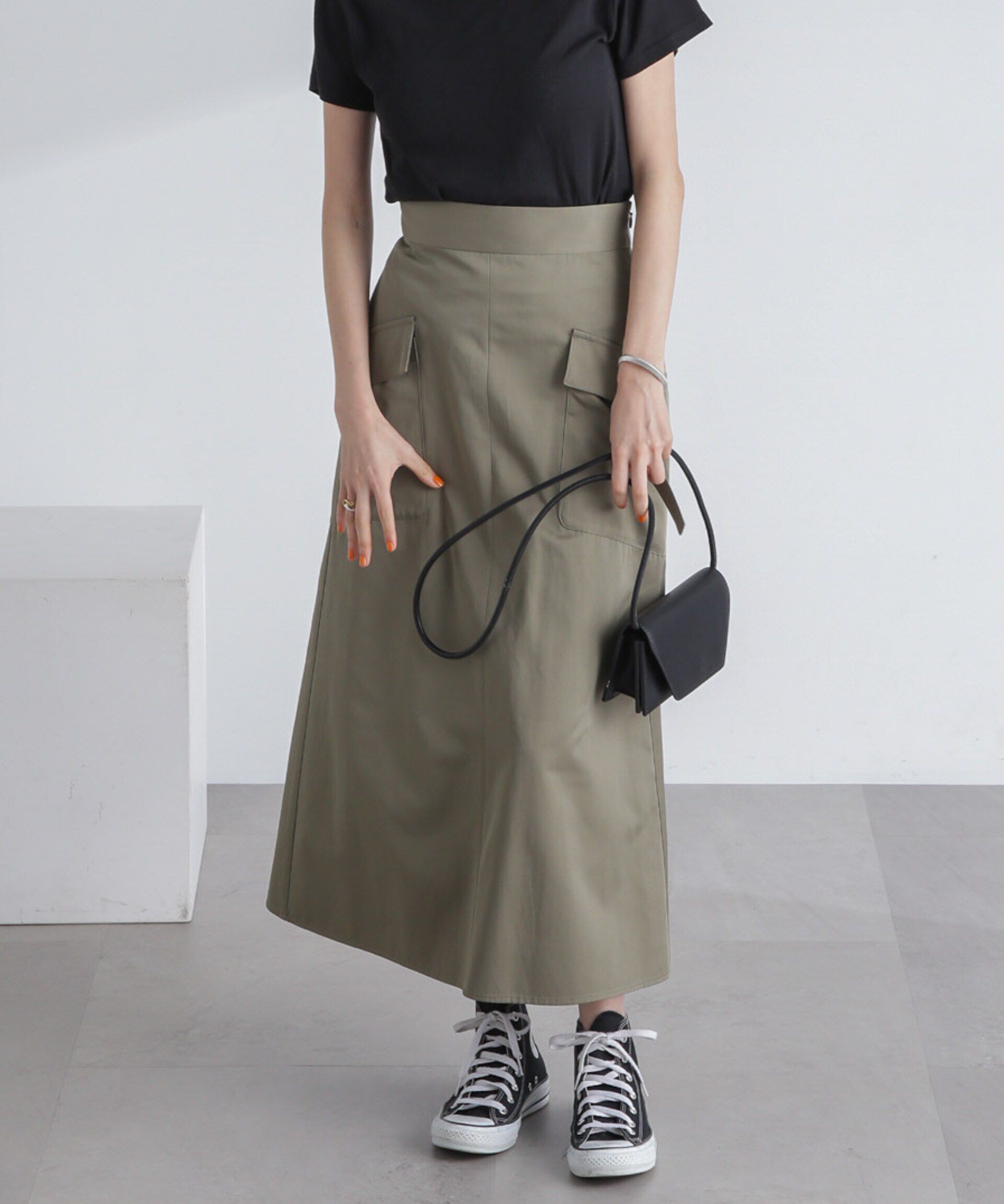 nano･universe「フラップポケットフレアスカート」|スカート|