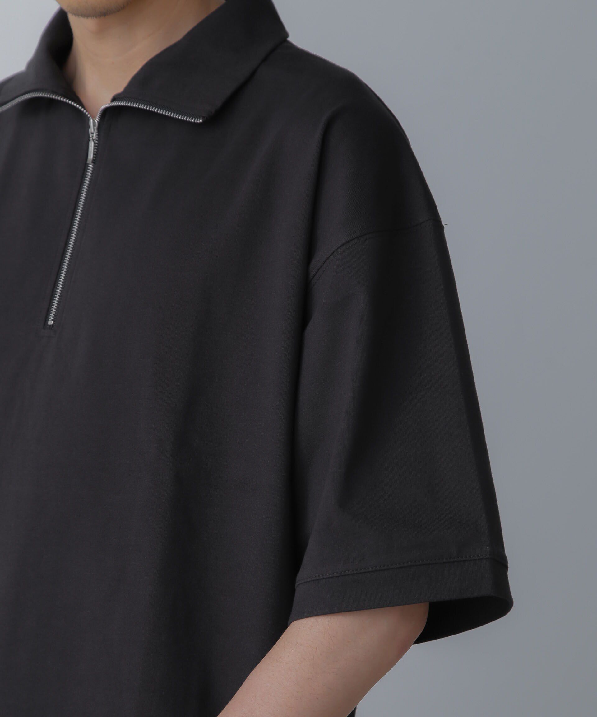 nano･universe「HALF ZIP ワイドシルエット Tシャツ 半袖」|Tシャツ・カットソー|