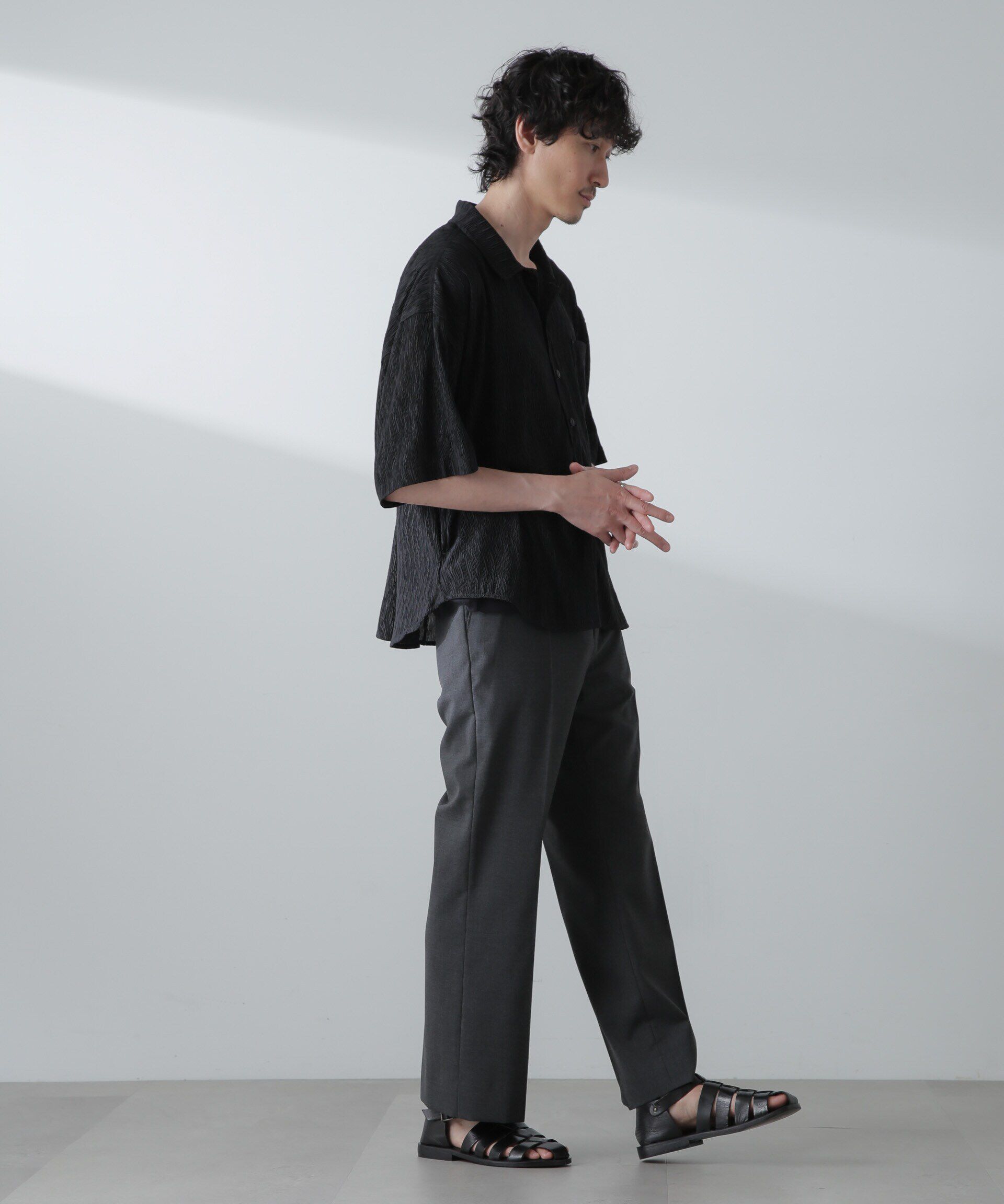 nano･universe「NORMANBROS別注スラッシュポケット楊柳シャツ 半袖」|シャツ・ブラウス|