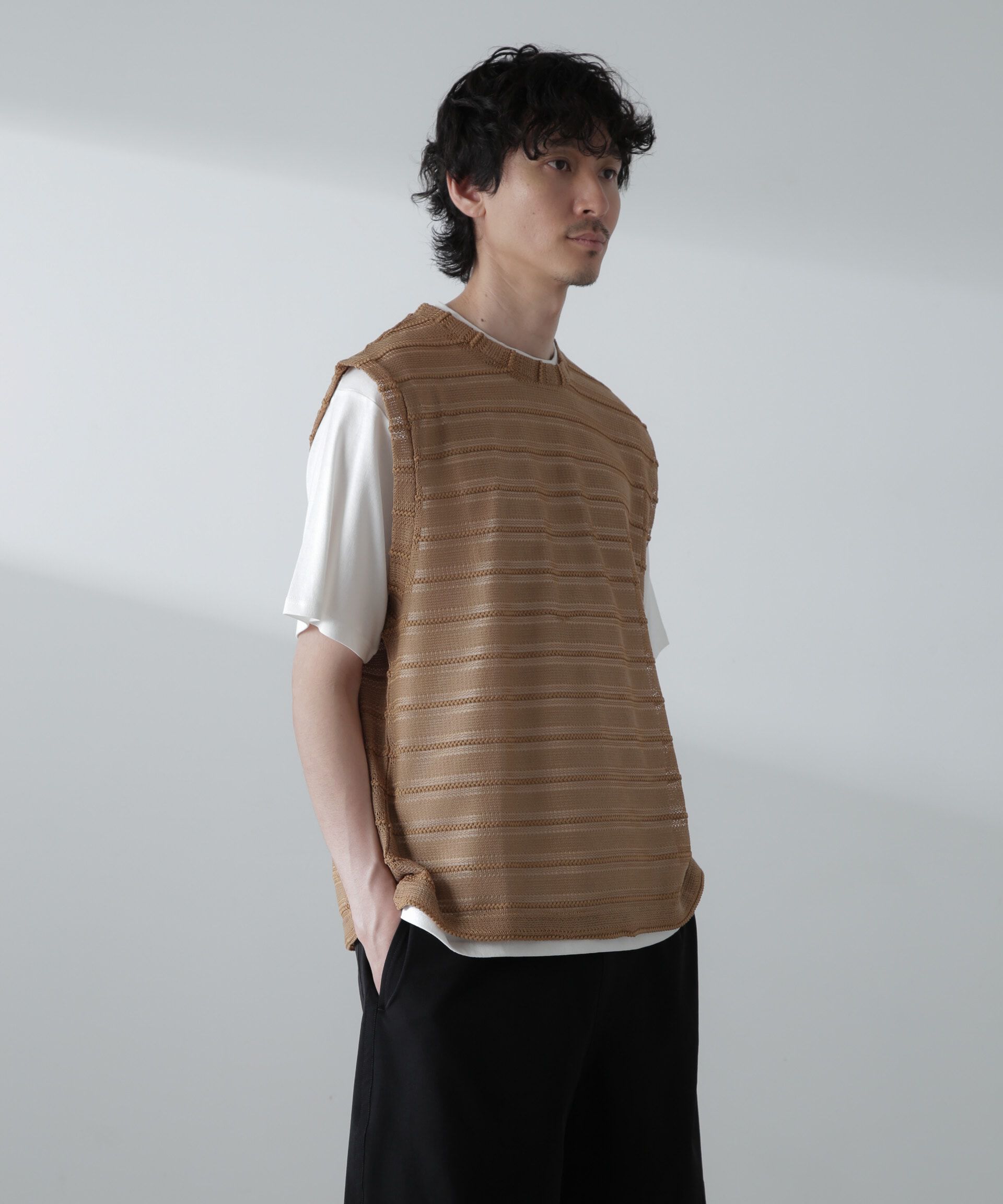 nano･universe「かぎ針アンサンブルTシャツ」|Tシャツ・カットソー|