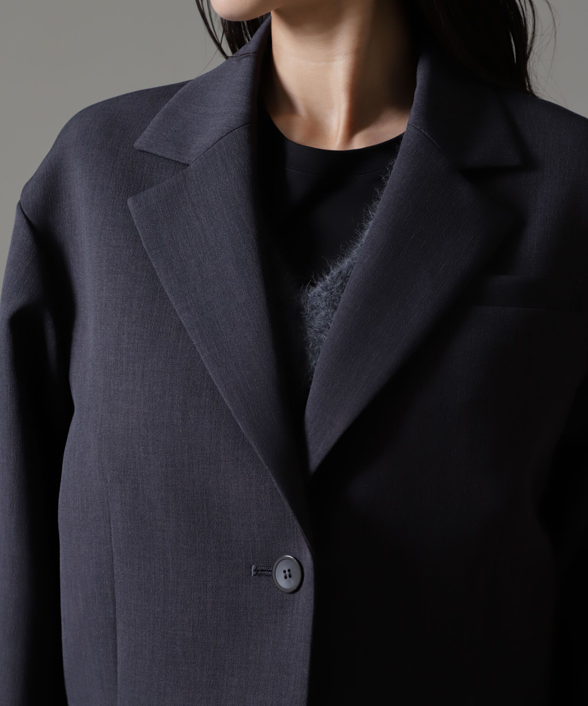 nano･universe「Reflax(R)ダブルクロスショートジャケット」|テーラードジャケット|