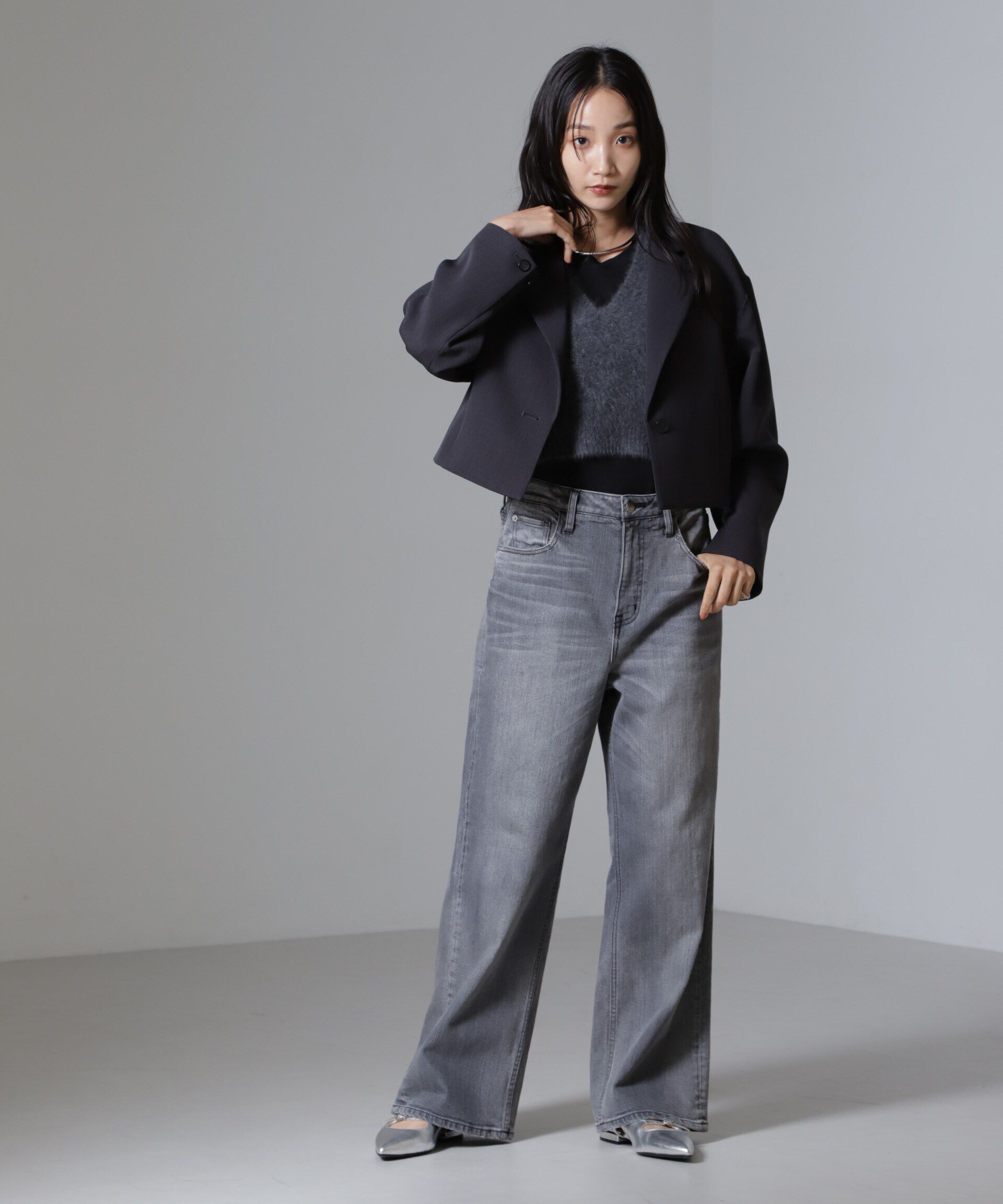 nano･universe「Reflax(R)ダブルクロスショートジャケット」|テーラードジャケット|