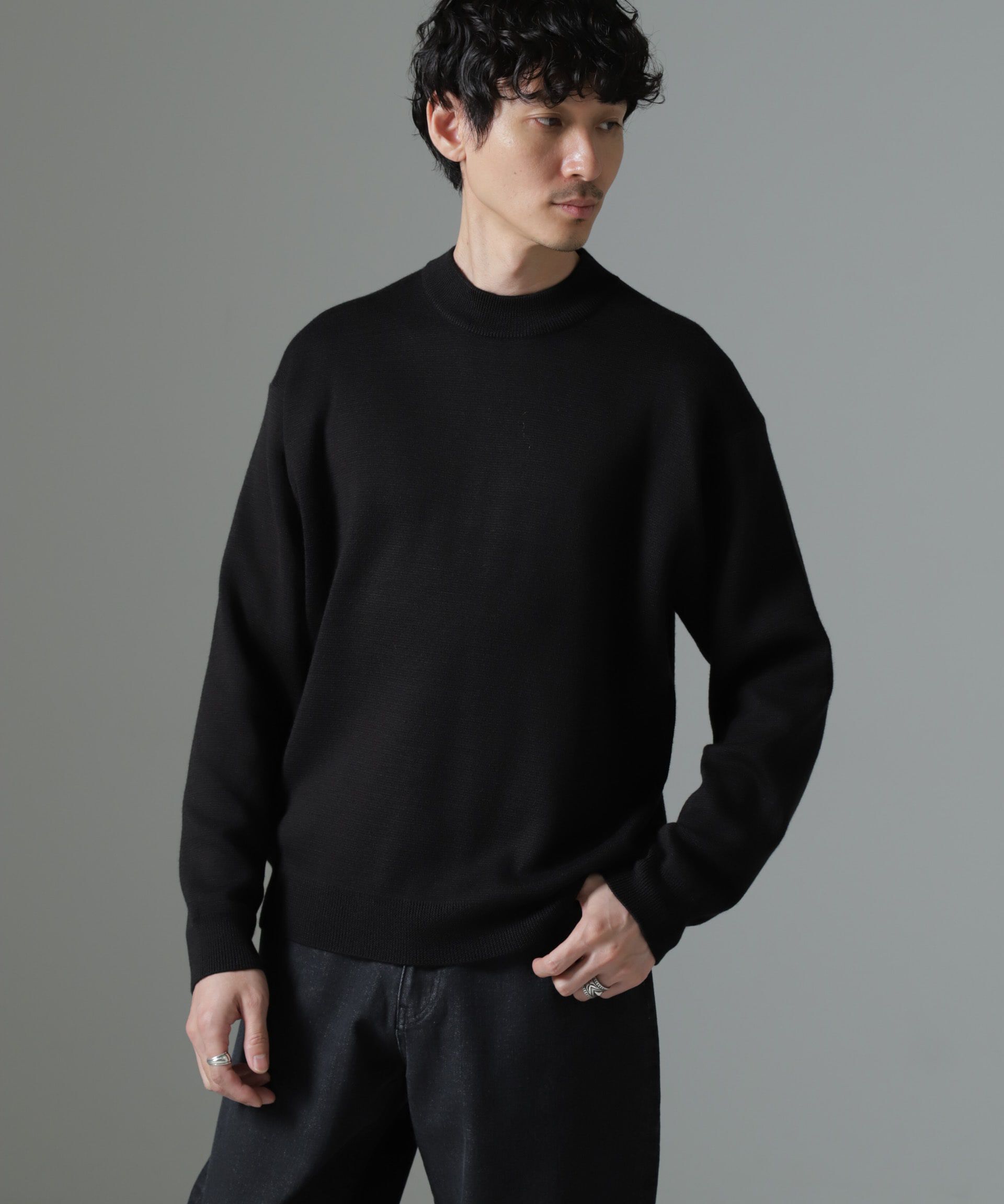 nano･universe「タスマニアミックス ミラノリブリラックスモックネックニット」|ニット・セーター|