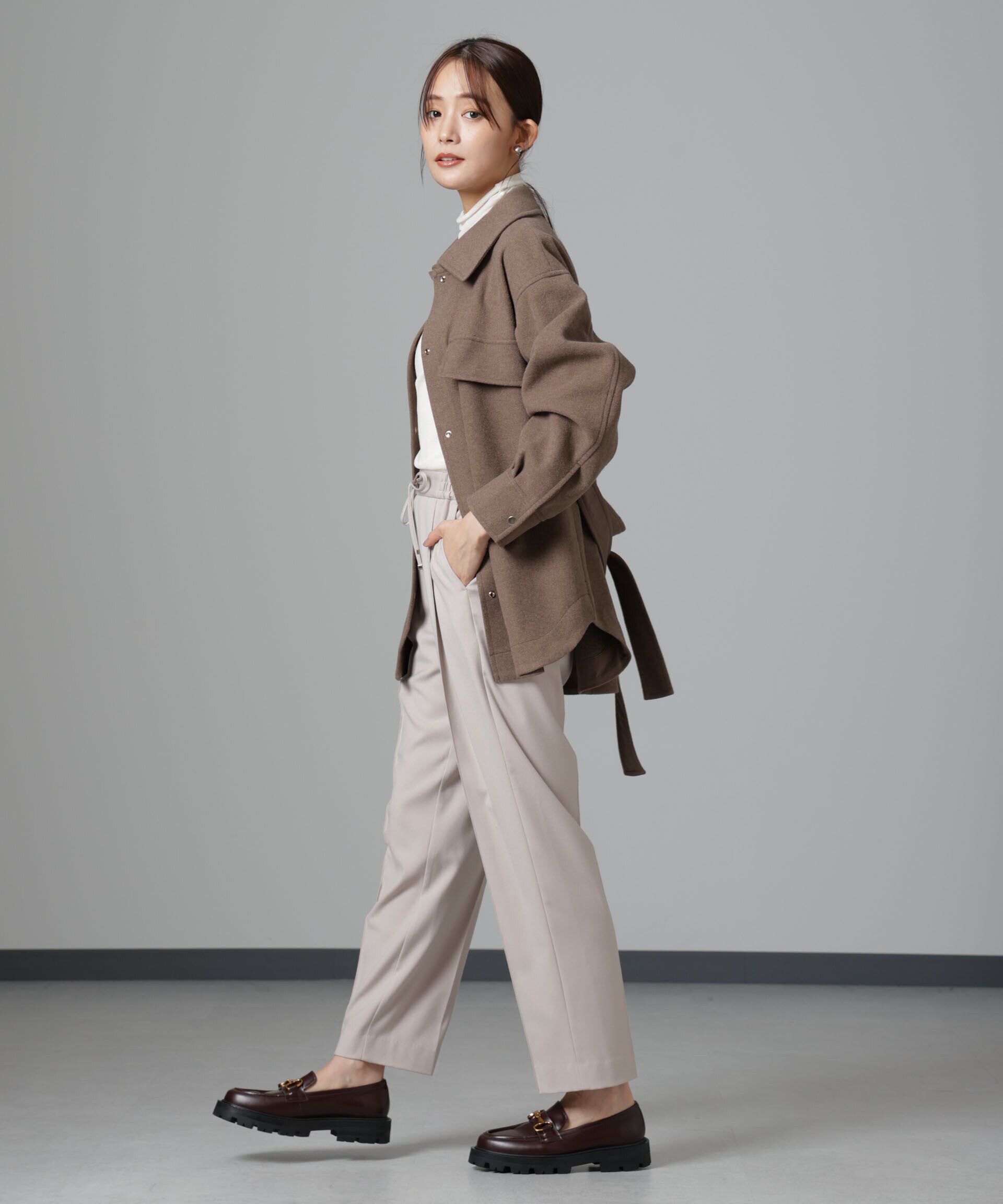 nano･universe「ウラキモウ ピンタックイージーテーパードパンツ」|チノ|