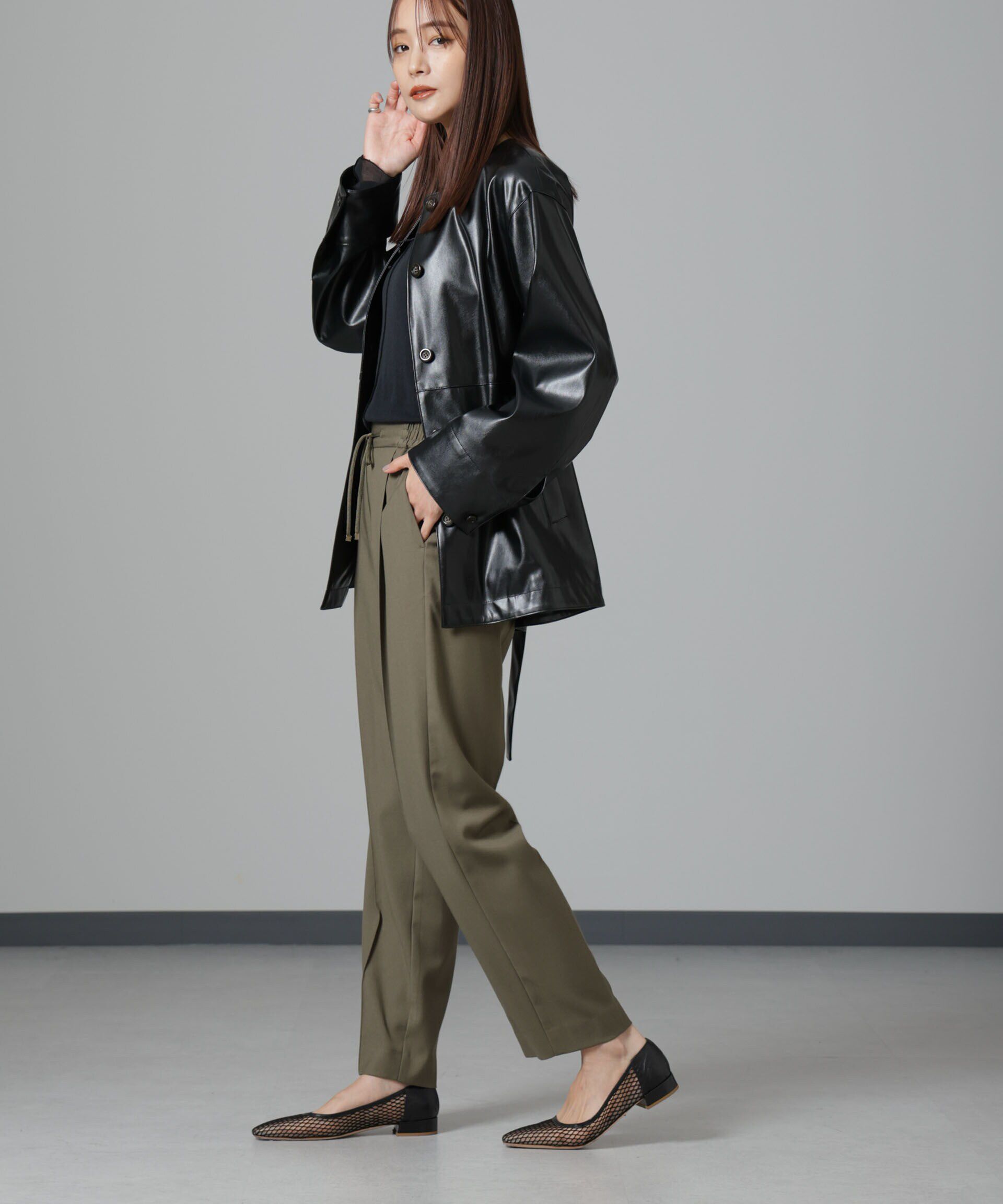 nano･universe「ウラキモウ ピンタックイージーテーパードパンツ」|チノ|