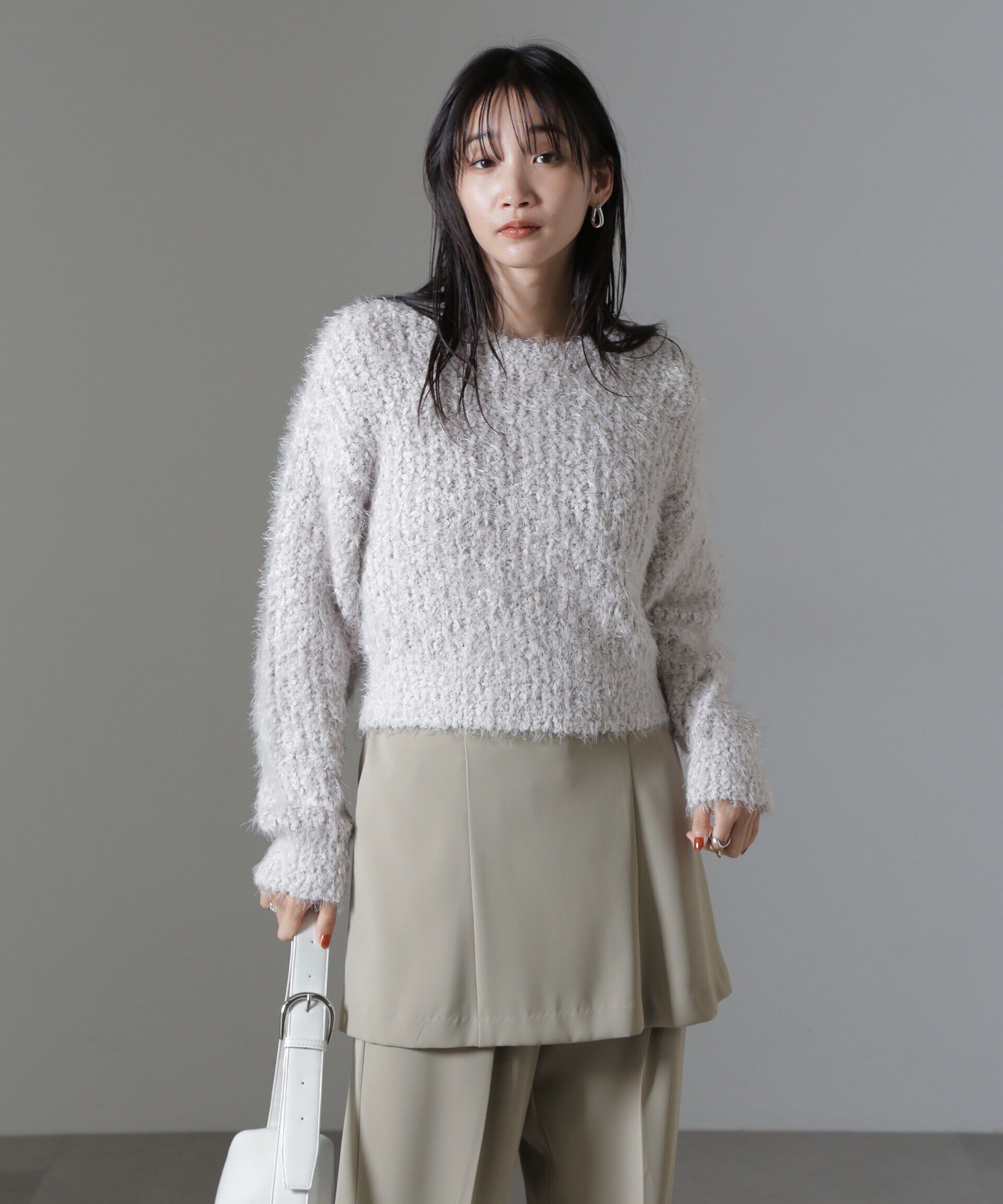 nano･universe「モールフェザークロップドニットトップス」|ニット・セーター|