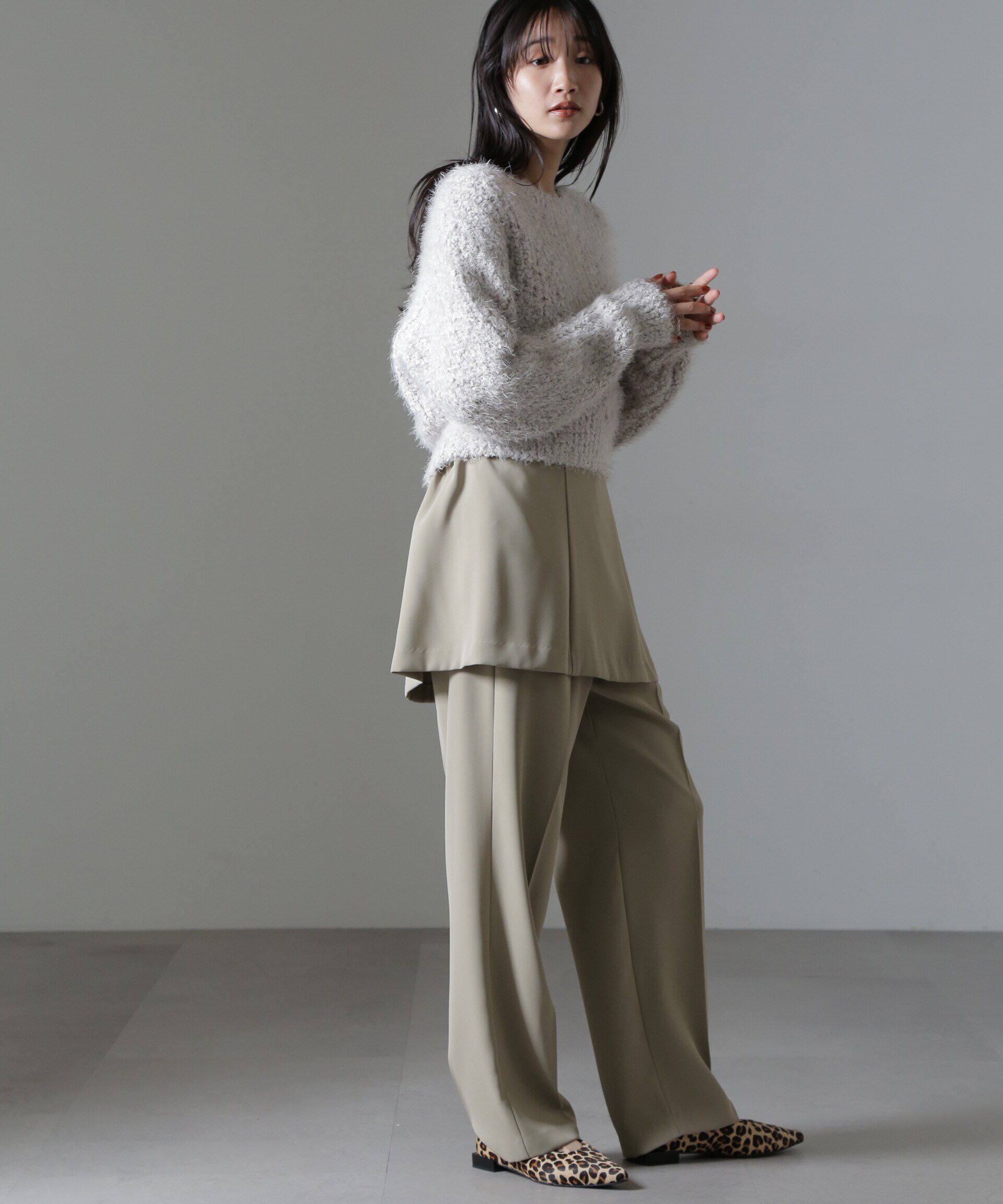 nano･universe「モールフェザークロップドニットトップス」|ニット・セーター|