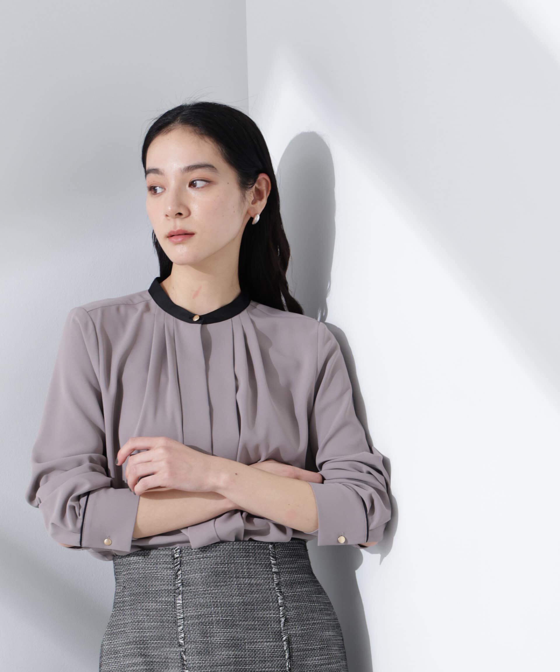 nano･universe「スタンドバイカラータックブラウス」|シャツ・ブラウス|