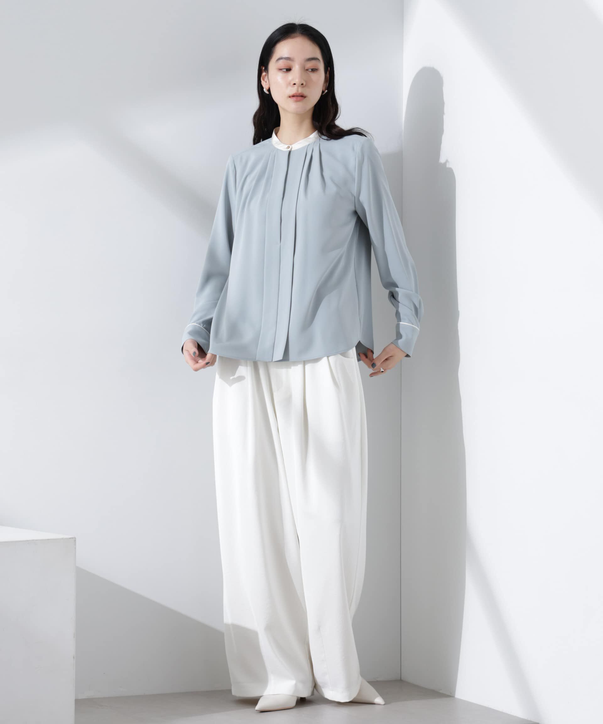 nano･universe「スタンドバイカラータックブラウス」|シャツ・ブラウス|