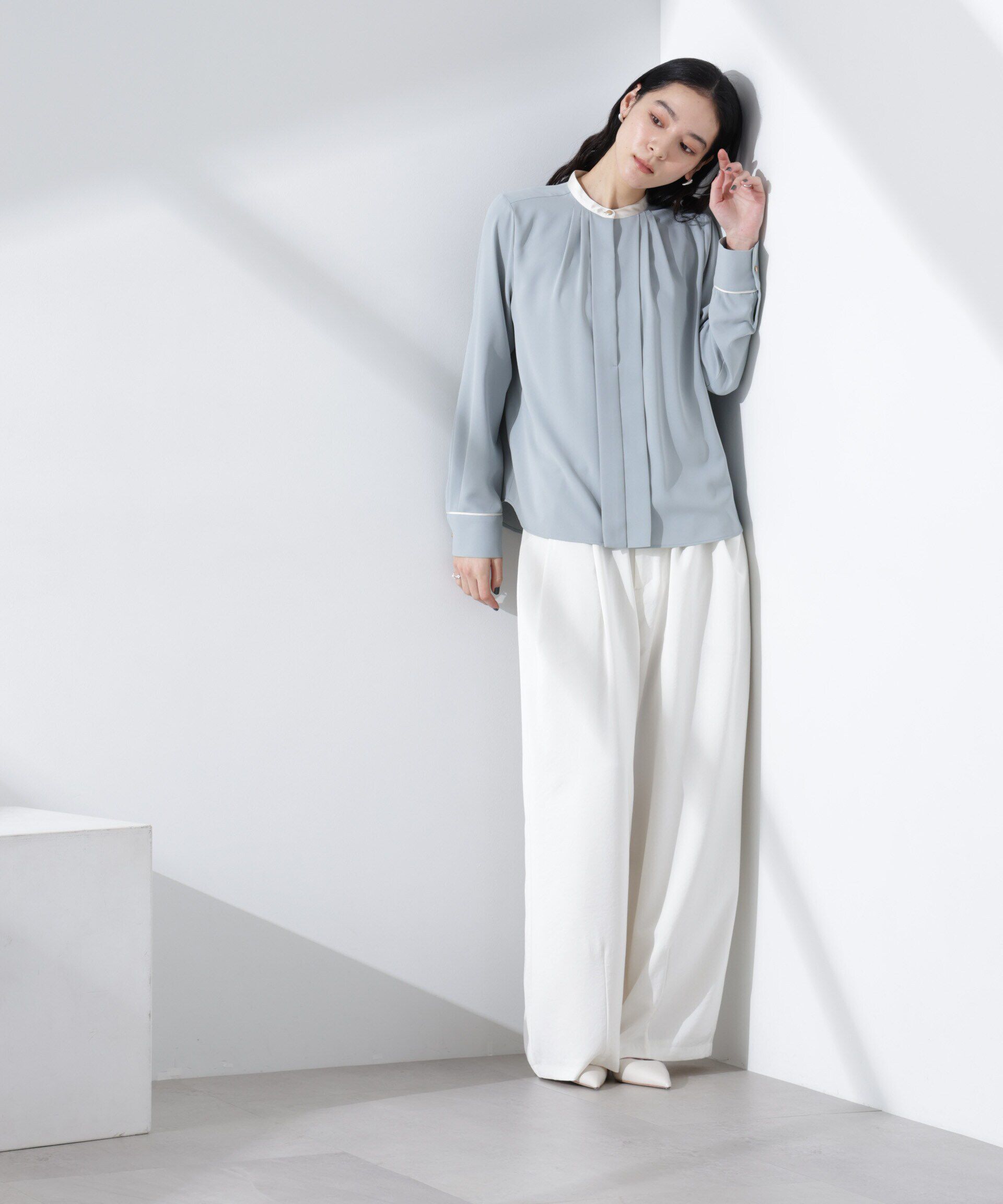 nano･universe「スタンドバイカラータックブラウス」|シャツ・ブラウス|