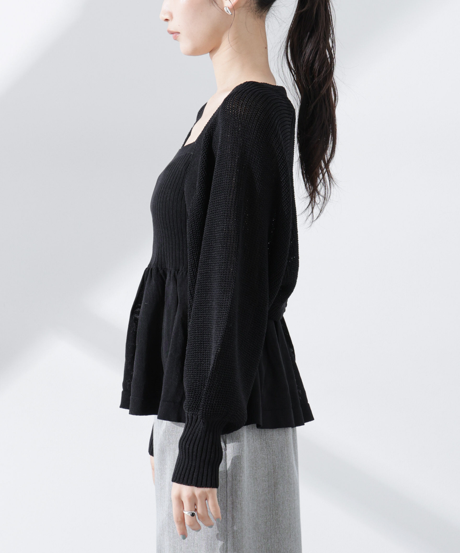 nano･universe「ペプラムキャミソール＋ボレロセット」|ニット・セーター|