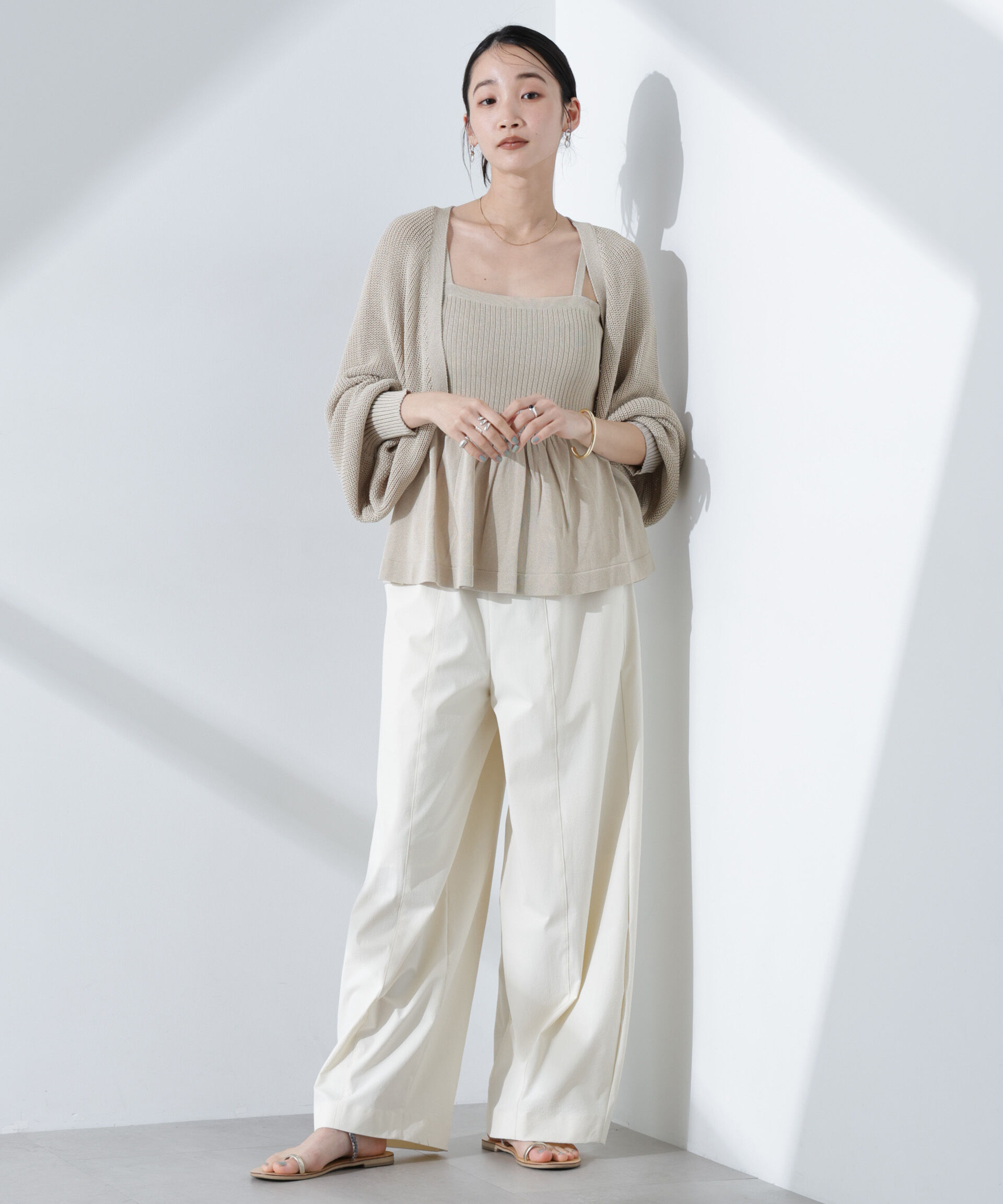 nano･universe「ペプラムキャミソール＋ボレロセット」|ニット・セーター|