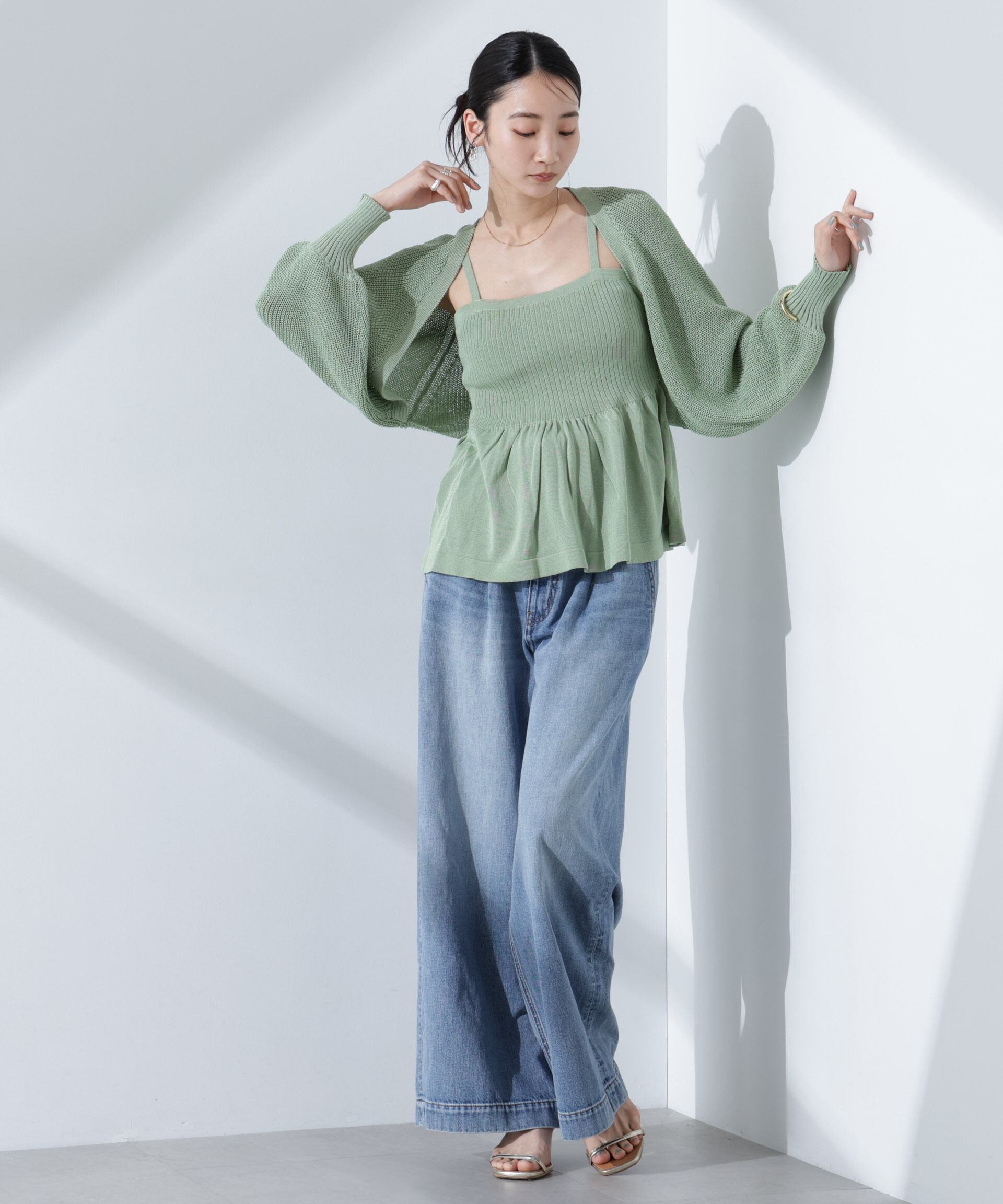 nano･universe「ペプラムキャミソール＋ボレロセット」|ニット・セーター|