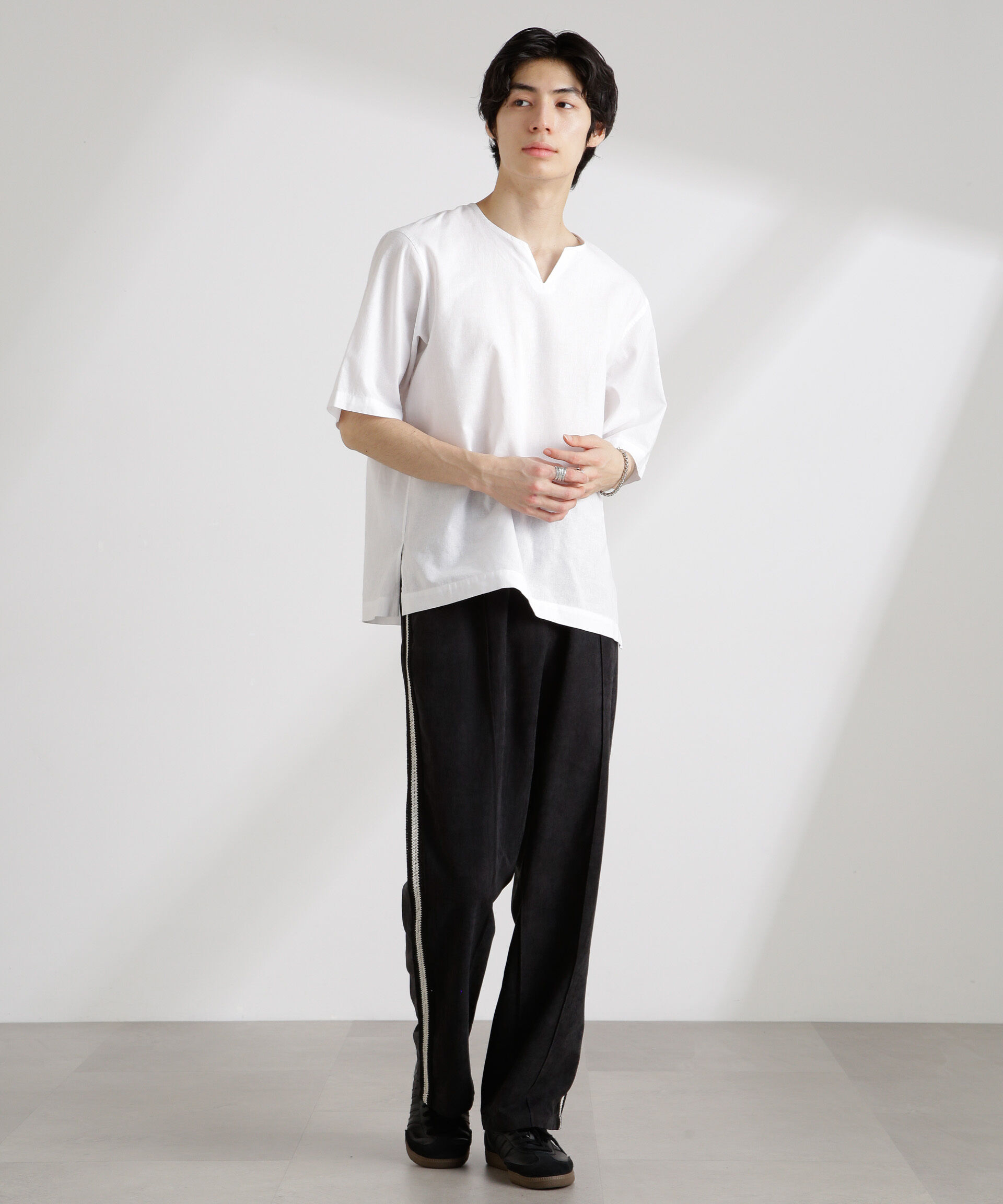 nano･universe「クールマックスリネン プルオーバーシャツ」|シャツ・ブラウス|